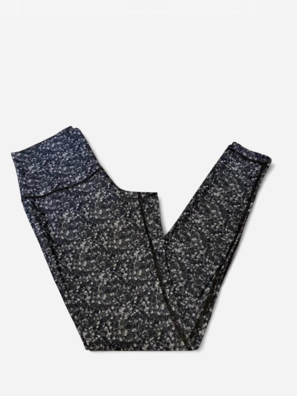 Lululemon Wunder Under High Rise Leggings Black Gray Speckle Print Size Removed